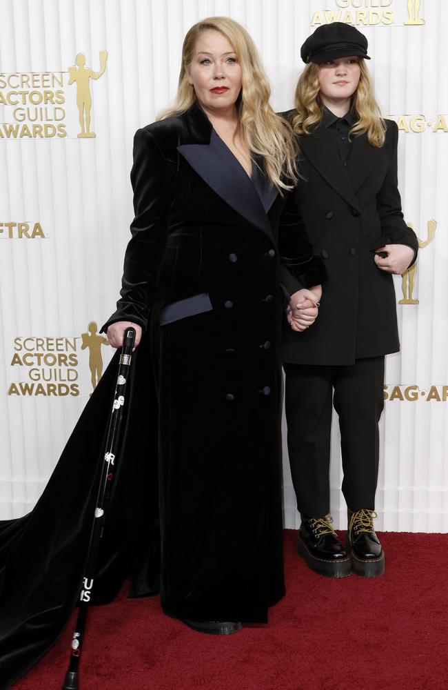 Christina Applegate and Sadie Grace LeNoble. Picture: Frazer Harrison/Getty Images