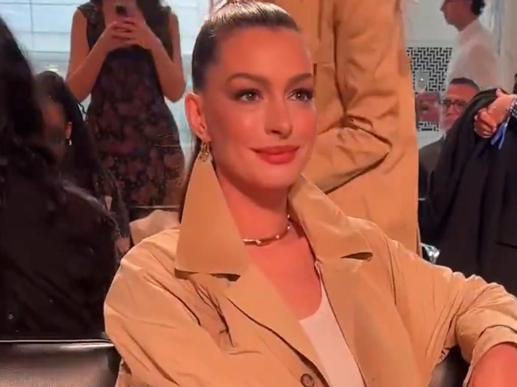 Hathaway looked ageless at the fashion show in New York.