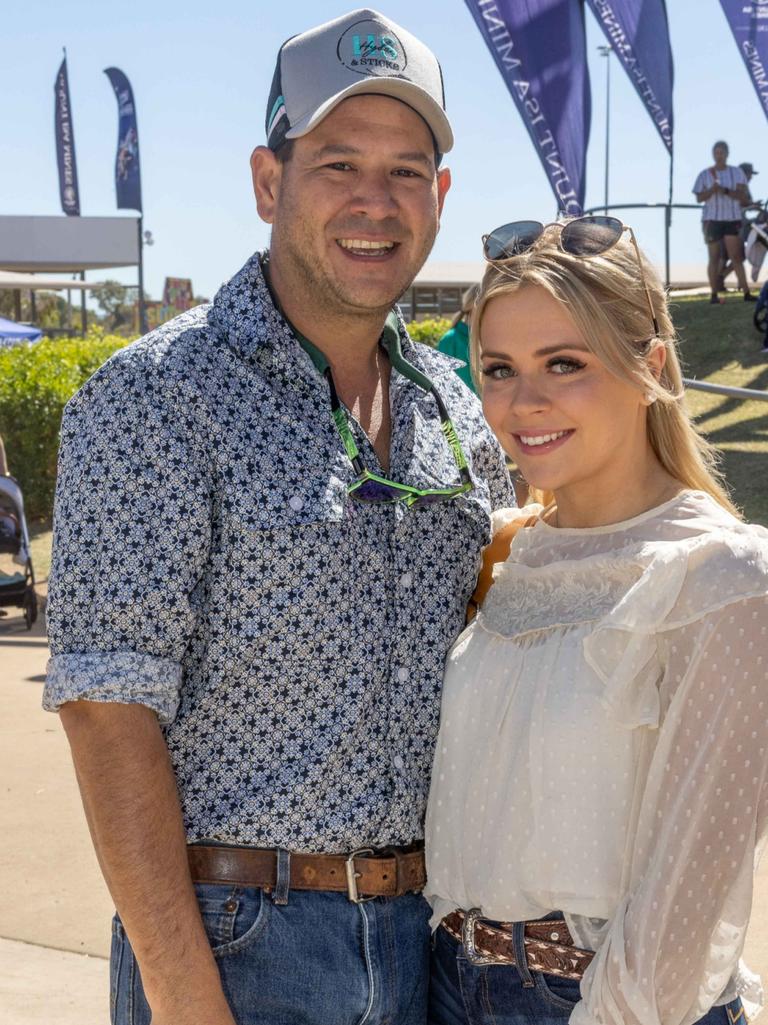 Mendel Trott and Holly Bawden at Mount Isa Mines Rodeo. Picture: Peter Wallis