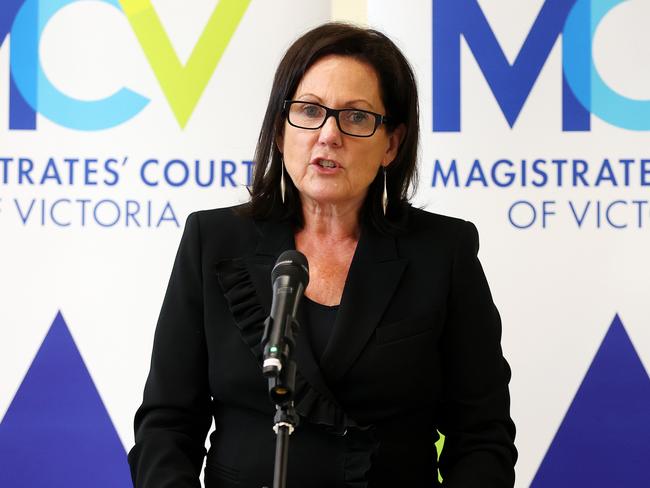 MELBOURNE, DECEMBER 7, 2021: Chief Magistrate Lisa Hannan launches a Frankston family violence specific court. Picture: Mark Stewart