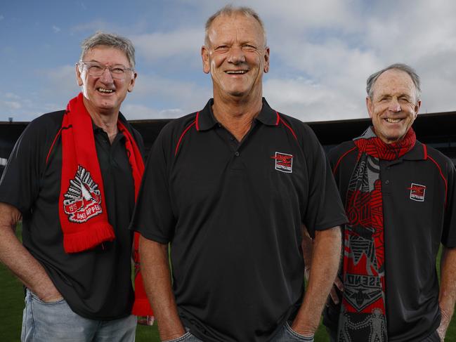 Essendon greats Simon Madden, Paul Vander Haar and Terry Daniher. Picture: Michael Klein