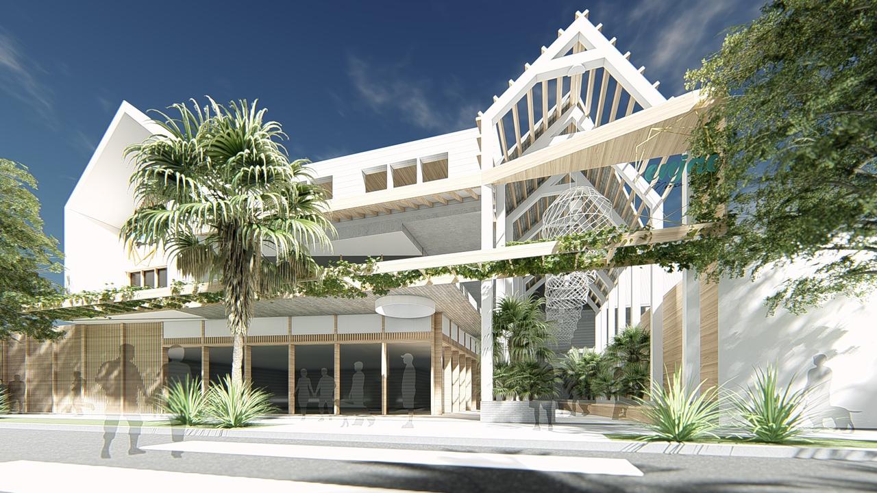 Artist's impression of the proposed development, Enjae Noosa Hub at 6 Lanyana Way, Noosa Junction.