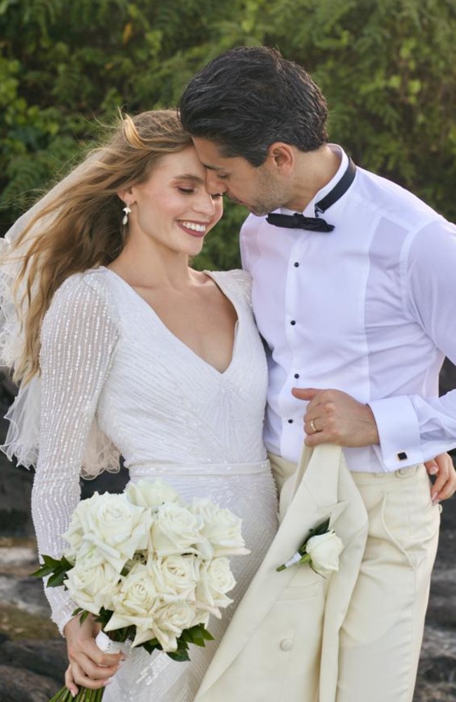 Queensland Ballet dancer Sophie Zoricic and her husband Nathan Scicluna on their wedding day. Picture: Edward Pope