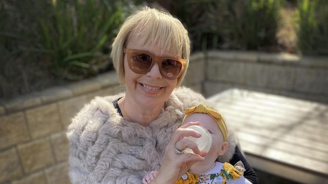 Victorian grandmother Jennie Wetzler says her breast cancer was linked to a newly discovered gene CHEK 2. She is pictured with granddaughter Iyla Rose. Picture: Supplied