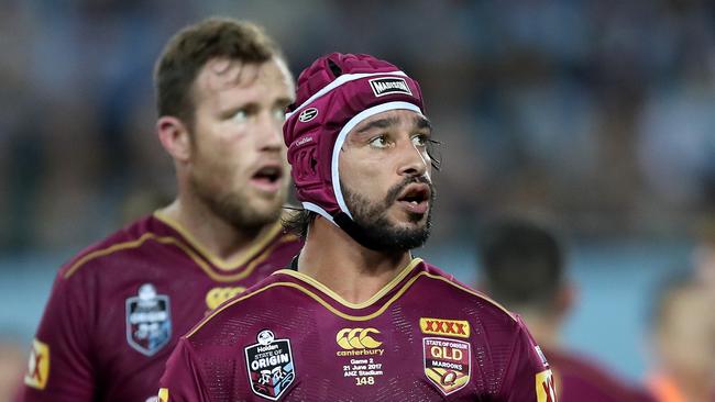 Queensland are considering a shock contender to Johnathan Thurston’s vacated No. 6 jumper. Picture: Brett Costello