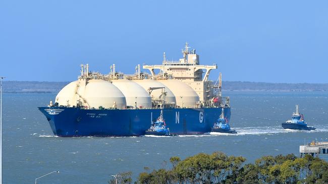 LNG Tanker arriving in Gladstone Harbour.