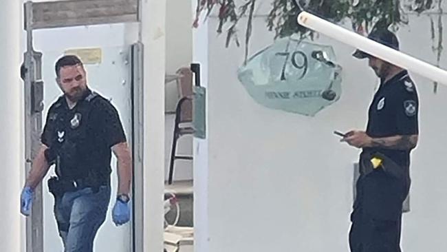 Queensland Police Service officers executing a search warrant at a property on Minnie St at Southport on the Gold Coast on Wednesday. Picture: Supplied