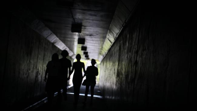 Teenagers in underpass tunnel. Photo Nicholas Falconer / Sunshine Coast Daily