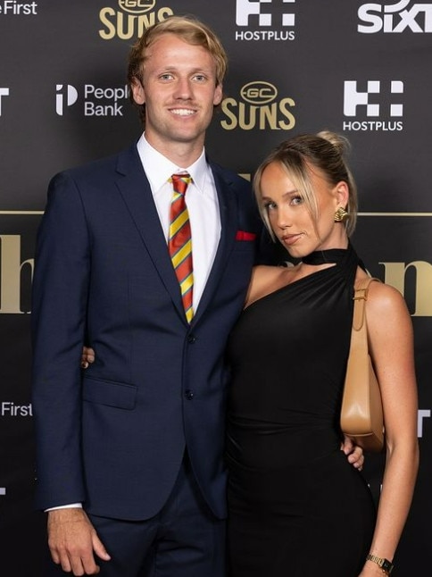 Lukosius and partner Paris Nicholson on the red carpet. Picture: Instagram