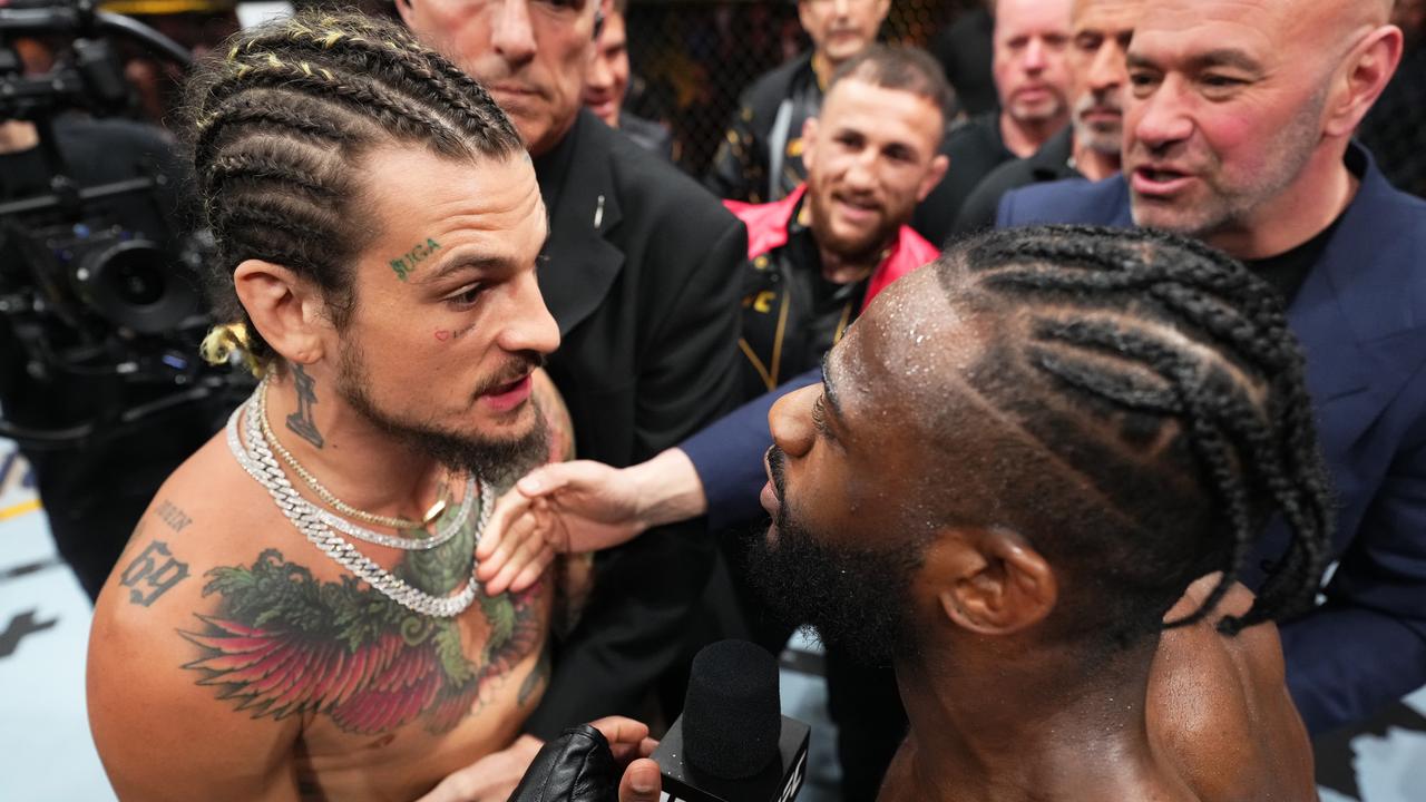 Sean O'Malley and Aljamain Sterling had a heated face-off after Sterling's victory over Henry Cejudo. Picture: Getty