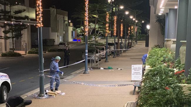 A 35-year-old man was stabbed in Surfers Paradise on Tuesday night near the Beachcomber Resort. Photo: Ryan Keen