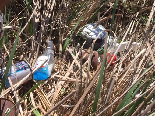 Potentially harmful waste left by illegal dumpers on Booralie Rd, Terrey Hills. Picture: Supplied