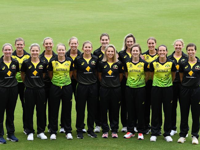 (From left) Beth Mooney, Jess Jonassen, Nicola Carey, Ashleigh Gardner, Alyssa Healy, Meg Lanning, Georgia Wareham, Annabel Sutherland, Sophie Molineux, Ellyse Perry, Rachael Haynes, Tayla Vlaeminck, Megan Schutt, Delissa Kimmince and Erin Burns are members of the 15-player squad to take part in the ICC T20 World Cup 2020.