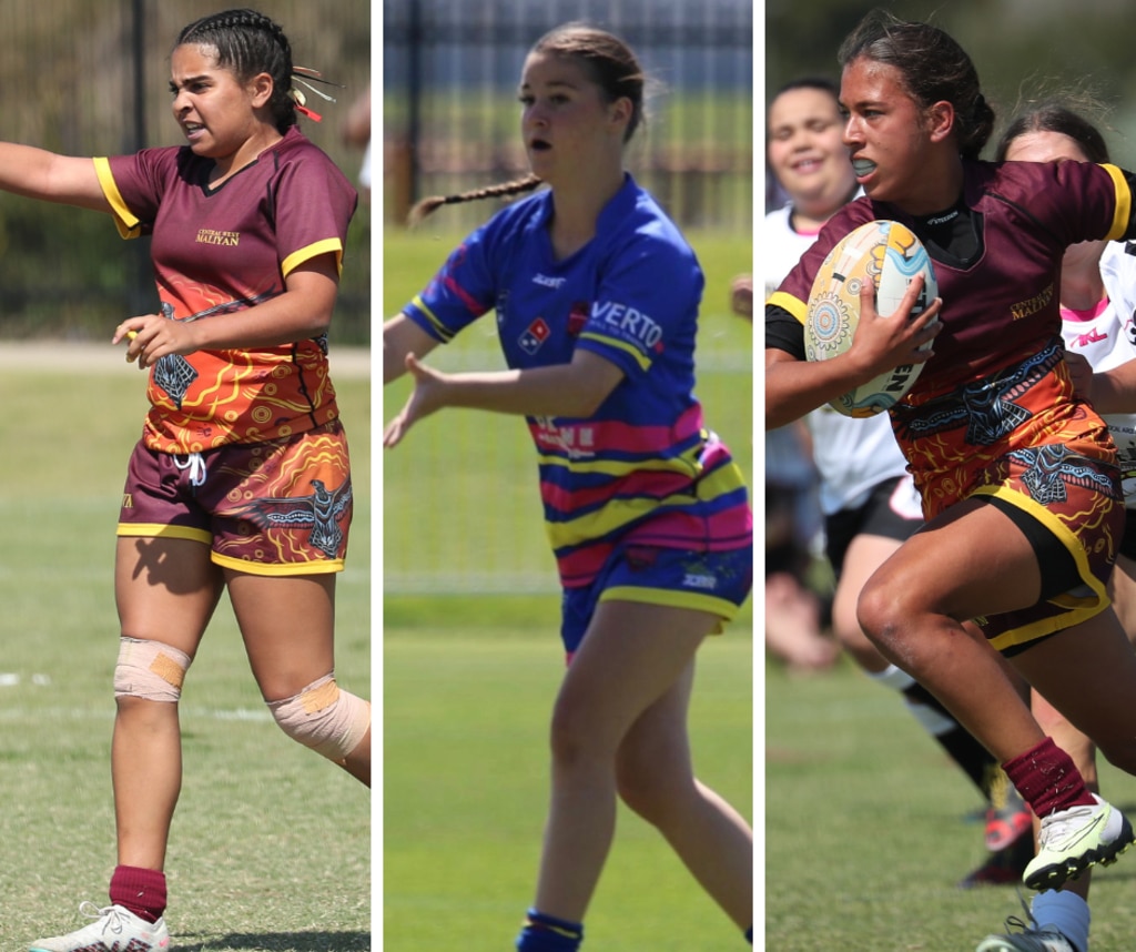 Alaiela Dargin-Bell, Freya Hodges and Taya Donovan of Central West Maliyan.