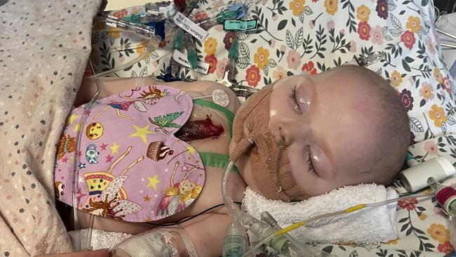 Willow Bell in hospital. Picture: Supplied