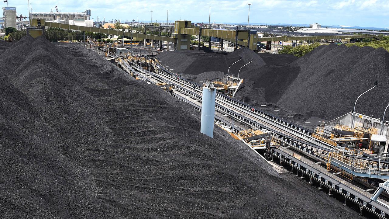 Coal at the Port of Brisbane. Picture: AAP Image/John Gass