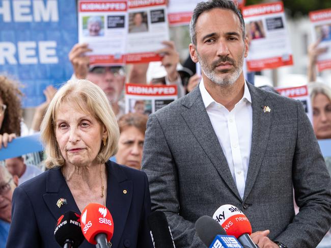 Executive Council of Australian Jewry President Jillian Segal and Co-CEO Alex Ryvchin address the media. Picture: Julian Andrews