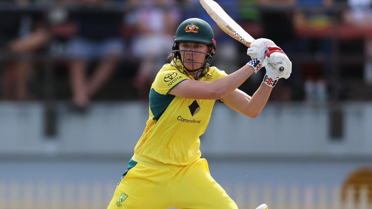 Litchfield says Tahlia McGrath is ‘smoking’ the ball to all parts after starring as captain against India A during a series in August. Picture: Cameron Spencer / Getty Images