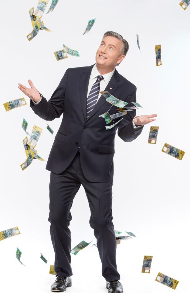 Eddie McGuire on the set of Millionaire Hot Seat. Picture: Nine Network