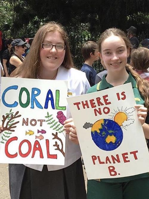 Sara McKoy and Claudia Blomberg will take part in the Climate March. Picture: Supplied 