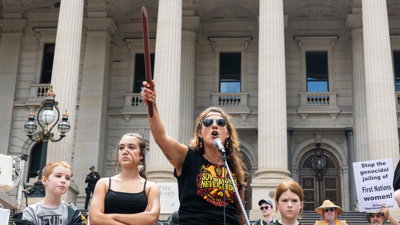 A record number of people are expected at Invasion Day rallies held across the country on January 26. Lidia Thorpe is shown at a previous rally. Picture: Getty