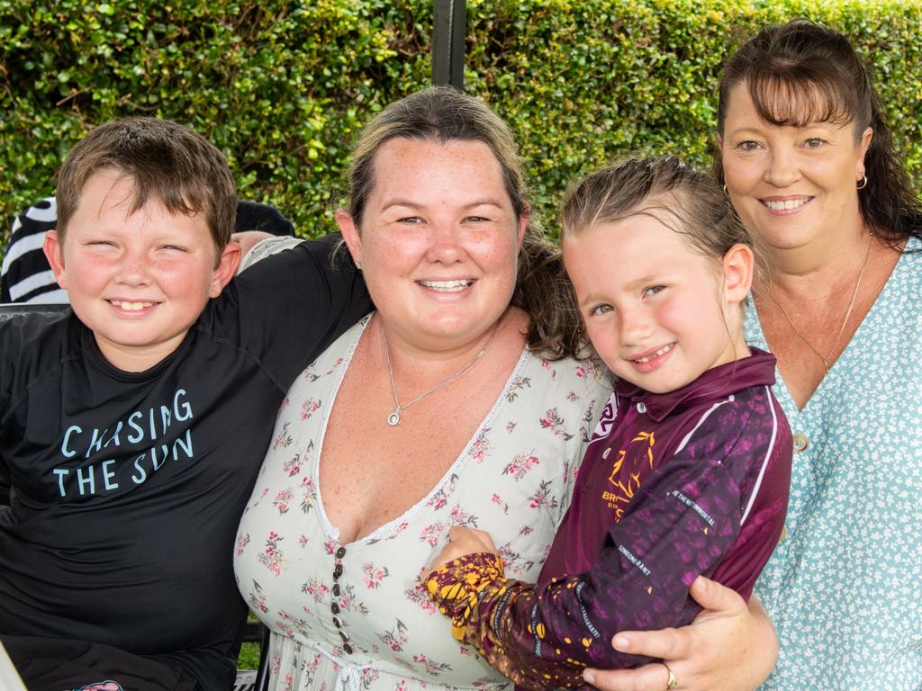 Hunter Towner, Ashlee Towner, Harlow Towner from Blacks Beach and Donna Paterson from Bucasia t Australia Day @ The Bowlsie Northern Beaches Bowls club.Picture: Michaela Harlow