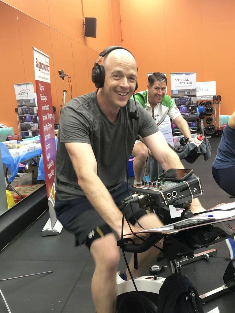 Radio announcer Hamish Carter cycled for 30 hours over the weekend to support The Steve Waugh Foundation.