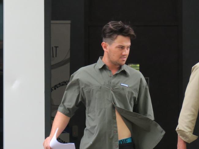 Isacc Warner, of Tumbi Umbi, leaving Wyong Local Court after an earlier appearance. Picture: NewsLocal