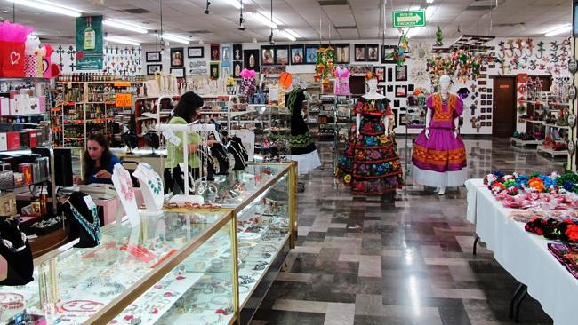 Staff wait for customers at Garcia's souvenir shop in Matamoros.