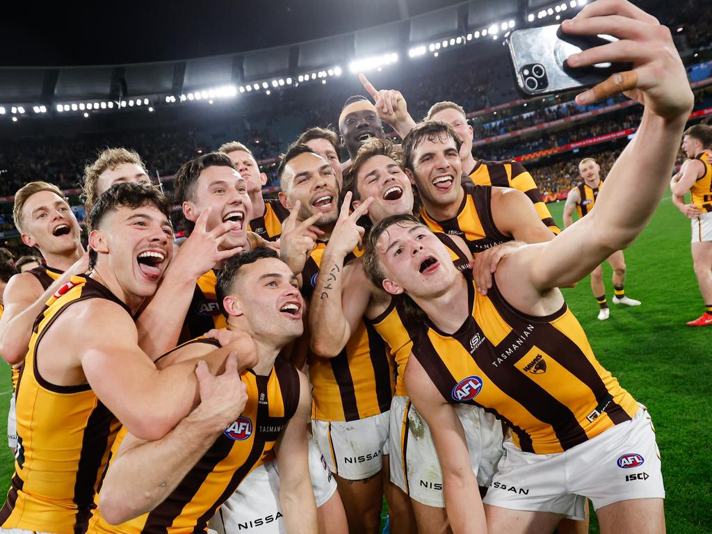 The Hawks are footy’s hottest story. Picture: Dylan Burns/AFL Photos via Getty Images