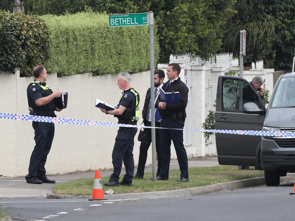 Police at the scene in Ormond. Picture: David Crosling