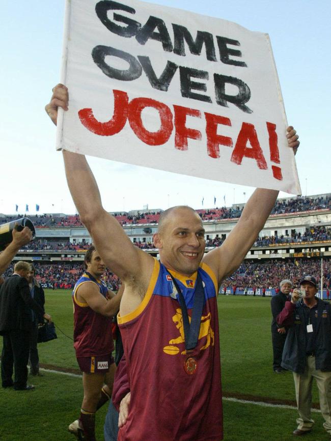 Martin Pike celebrates the 2003 grand final. Pic: Kelly Barnes