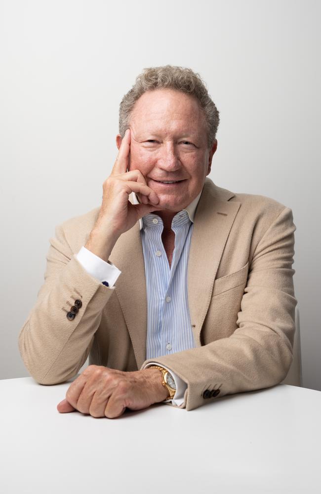 Dr Andrew Forrest AO at a February 2021 visit to his new Plastics and Human Health laboratory at The University of Queensland’s pharmacy school at Woolloongabba. Photo: David Kelly.