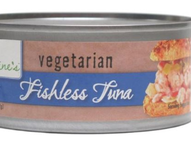 A tin of vegetarian, fishless tuna. Retails for $5.05