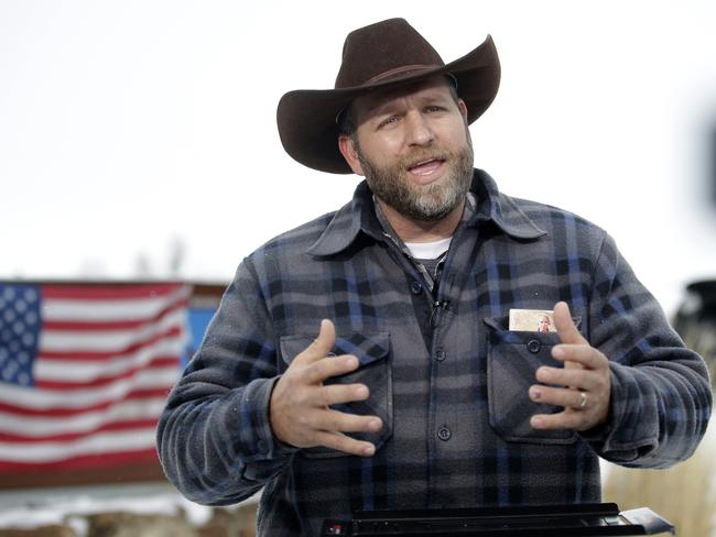 Not moving ... Ammon Bundy during an interview at Malheur National Wildlife Refuge.