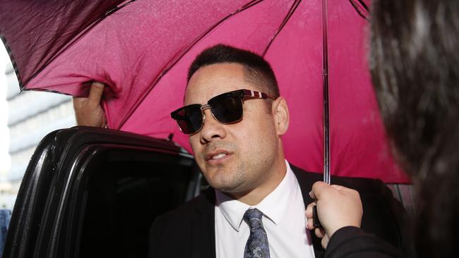 Jarryd Hayne arrives at Newcastle Court to be imprisoned for rape earlier this year