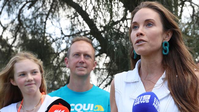 20/10/24: Independent Jacqui Scruby speaks to the press with her volunteers at Bayview Scout Hall following very promising results in the Pittwater By-Election yesterday. John Feder/The Australian