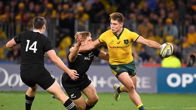 James O’Connor set up the Wallabies’ first try. Picture: AAP Image/Dave Hunt