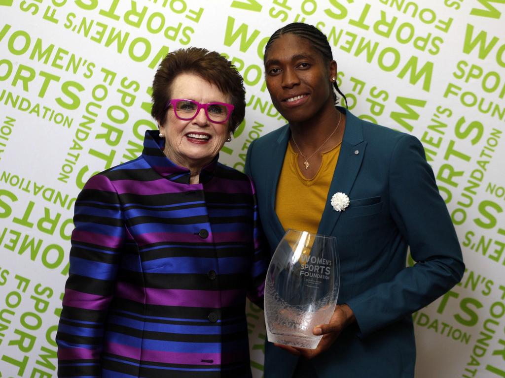 Caster Semenya with tennis legend Billie Jean King. Picture: AP