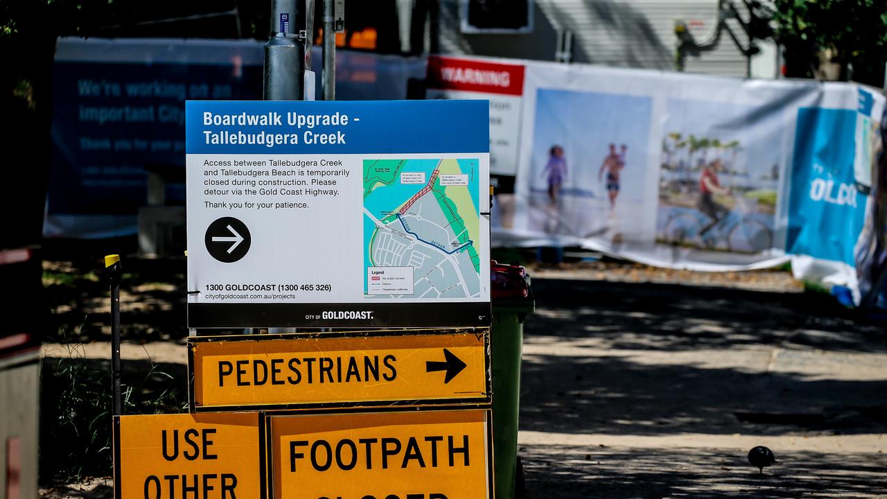 On February 12, construction began on the Tallebudgera boardwalk/Oceanway upgrade which will connect Tallebudgera Creek Park to the Gold Coast Oceanway. Picture: Glenn Campbell