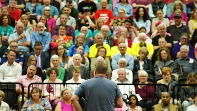 A large crowd gathered for the service. Picture: Luis Enrique Ascui/NCA NewsWire.