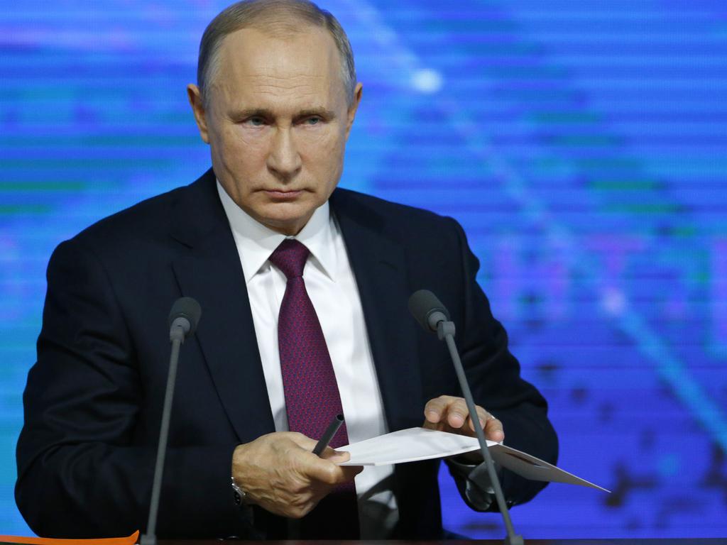 Vladimir Putin said accusations of Russian interference in the west were not true. Picture: AP