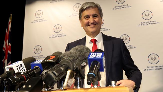 Treasurer Rob Lucas will increase a large number of fees and fines to help fill a State Budget black hole created by a drop in GST revenue. Picture: AAP / Kelly Barnes