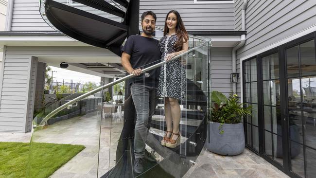 Alborz and Anna Fallah at their home in Wilston. Picture: Glenn Hunt