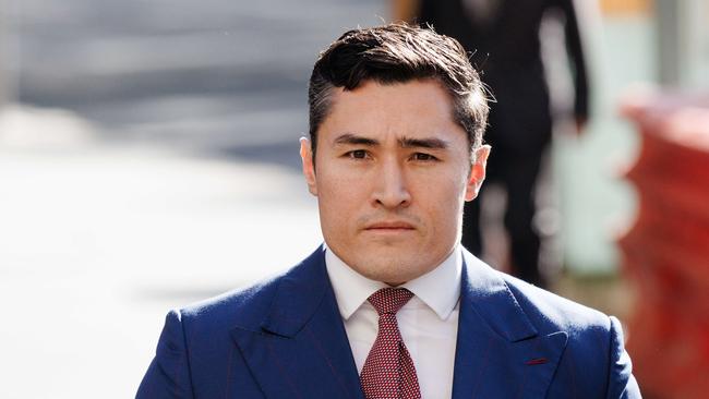 Brian Wrench, lawyer for Alan Jones, arrives at the Downing Centre courthouse. Picture: NewsWire / Max Mason-Hubers