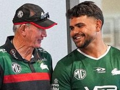 South Sydney coach Wayne Bennett and Latrell Mitchell. Pic: Instagram