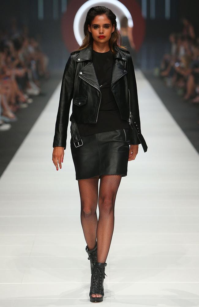 Jean Paul Gaultier Target collection: leather jacket, denim skirt