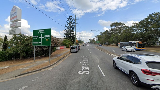 The 61-year-old male cyclist from Toowong was allegedly knocked of his bike in an incident of road rage on Sunday morning about 4.30am on Logan Rd between Dawson and Kempsie Roads. Picture: Google Maps