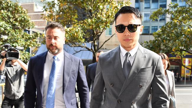 Actor Yunxiang Gao arrives at his Downing Centre Court rape trial. Picture: AAP