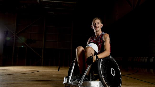 Ryan Boyd at Gold Coast Sports and Leisure Centre to announce the Wheelchair Rugby National Championships. Picture: Jerad Williams